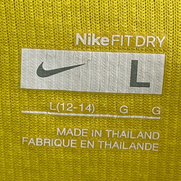 Nike Ribbed Tank Top 33 Yellow Green Sz L Cool Unique Athletic Track Gorpcore - Picture 7 of 14